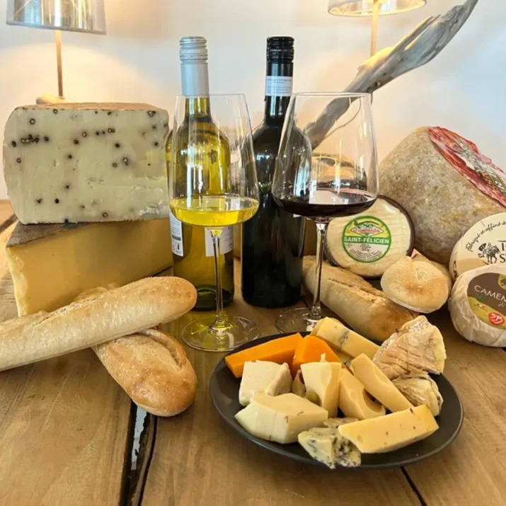assortiments vin et fromage